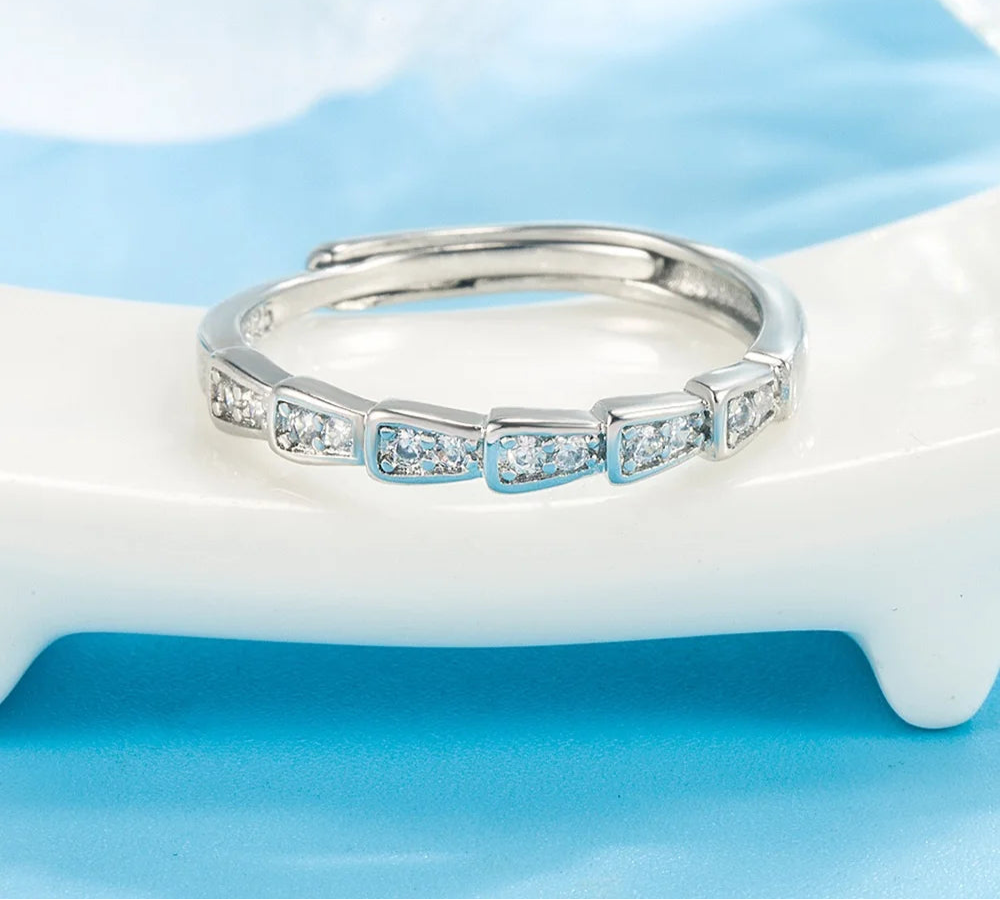 Rings for Couple Lover Male Female Clear Cubic Zircon Wedding Engagement Resizable Size