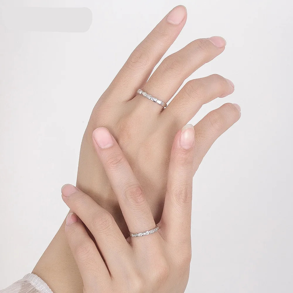 Rings for Couple Lover Male Female Clear Cubic Zircon Wedding Engagement Resizable Size