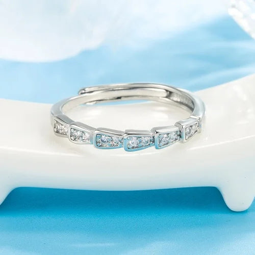 Rings for Couple Lover Male Female Clear Cubic Zircon Wedding Engagement Resizable Size