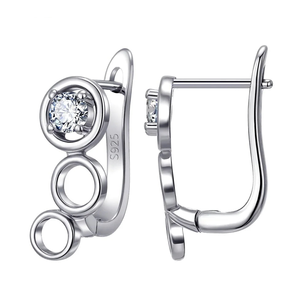 Real 100% S925 Sterling Silver Findings Earrings