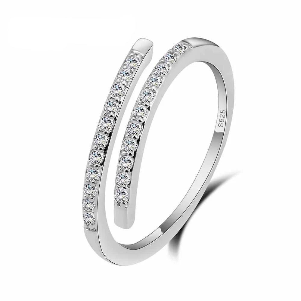Woman 925 Sterling Silver Jewelry Fashion Simple Open Design Ring
