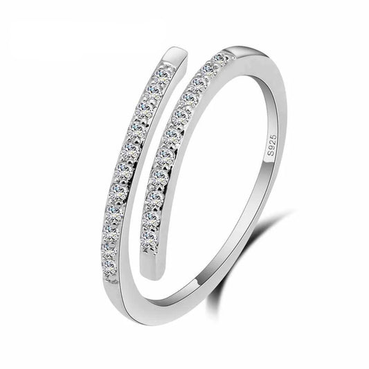 Woman 925 Sterling Silver Jewelry Fashion Simple Open Design Ring