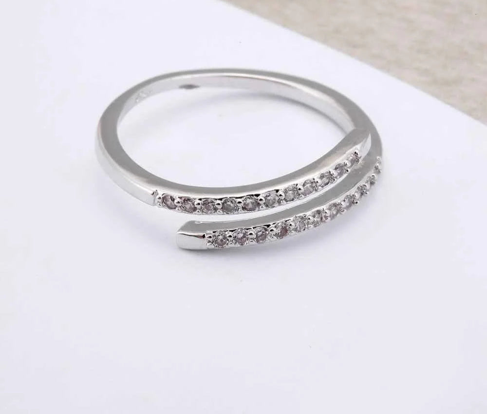 Woman 925 Sterling Silver Jewelry Fashion Simple Open Design Ring
