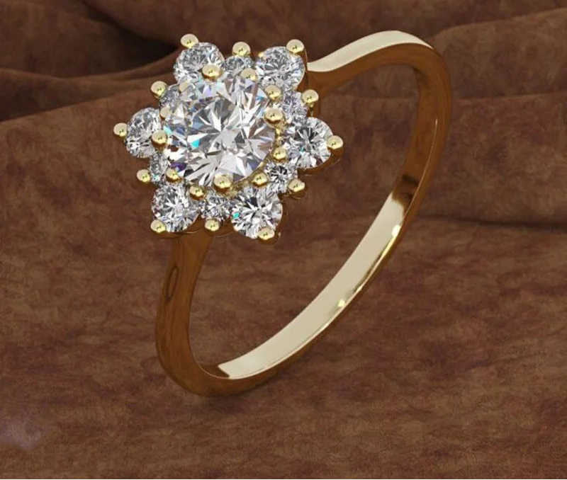 S925 Sterling Silver Snowflake Flowers Ring