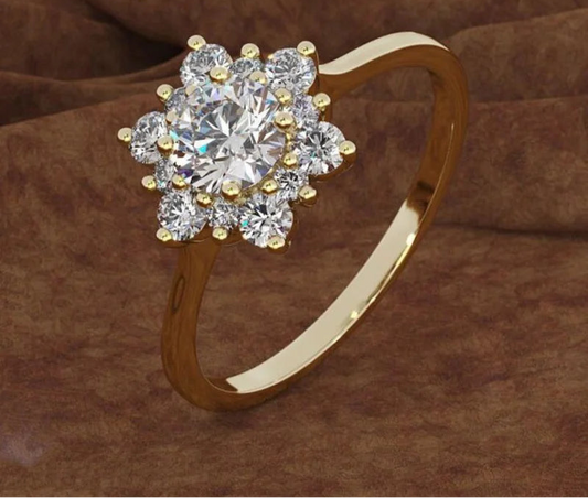 S925 Sterling Silver Snowflake Flowers Ring