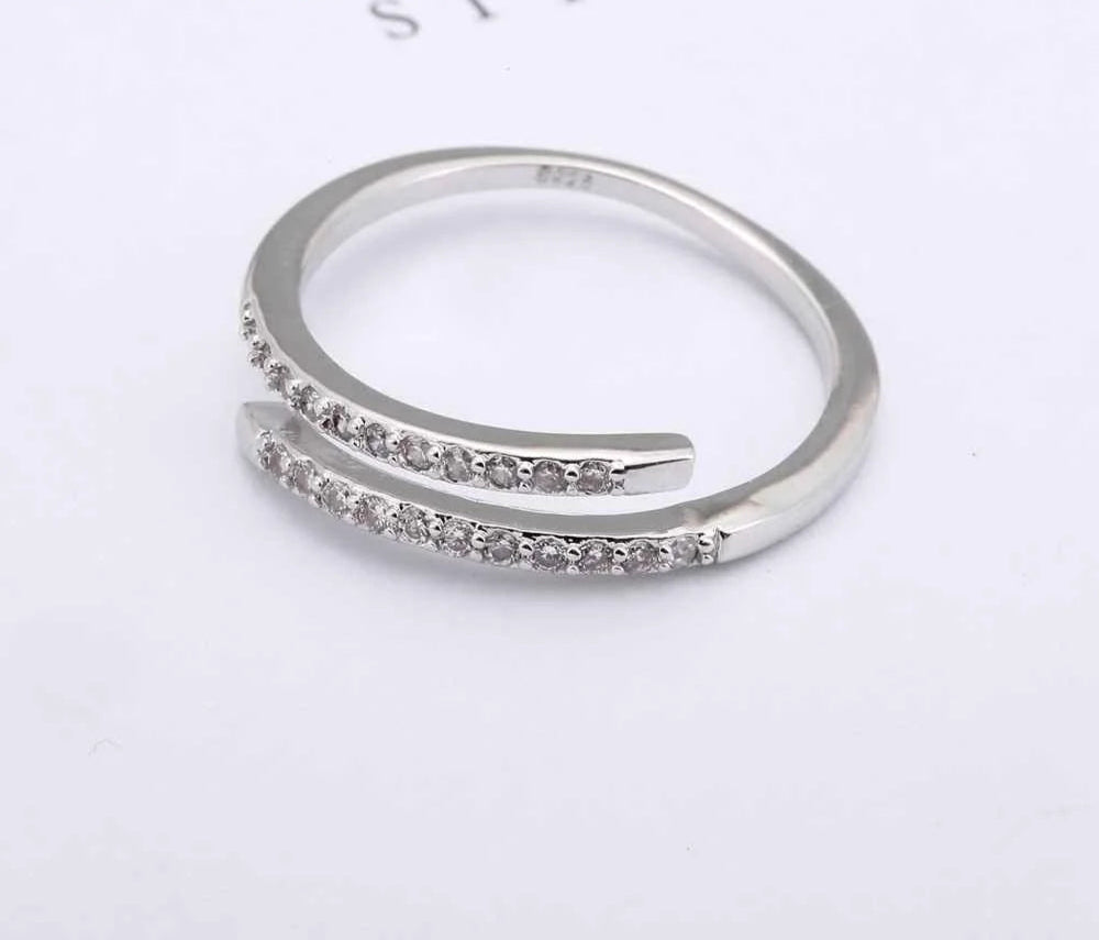 Woman 925 Sterling Silver Jewelry Fashion Simple Open Design Ring