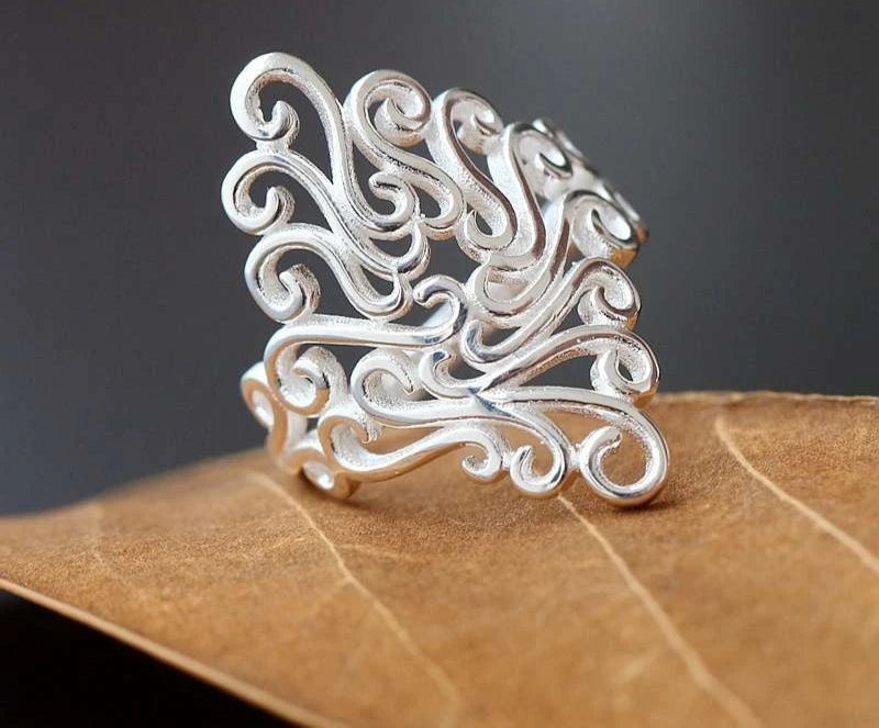 Elegant Finger Ring For Women  925 Sterling Silver Present Wedding/Anniversary Gift