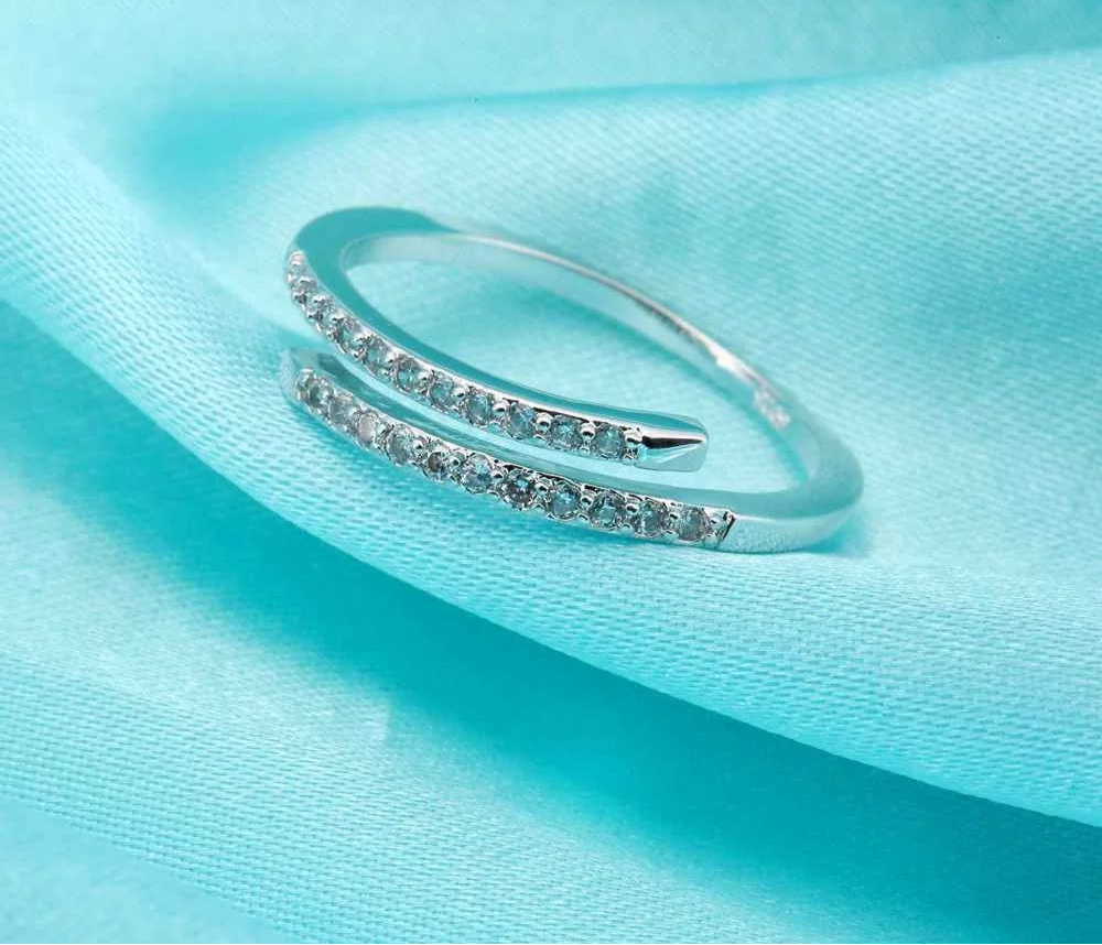 Woman 925 Sterling Silver Jewelry Fashion Simple Open Design Ring