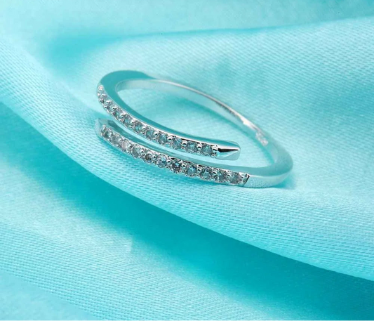 Woman 925 Sterling Silver Jewelry Fashion Simple Open Design Ring