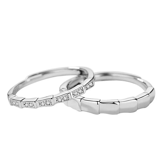 Rings for Couple Lover Male Female Clear Cubic Zircon Wedding Engagement Resizable Size